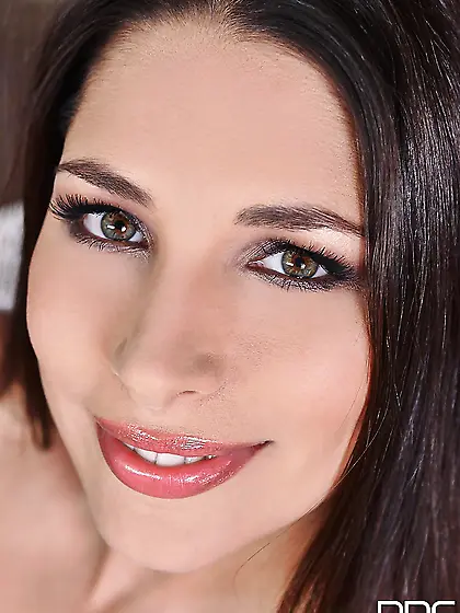 Passionate young woman in blue high heels rubs nipple and penetr