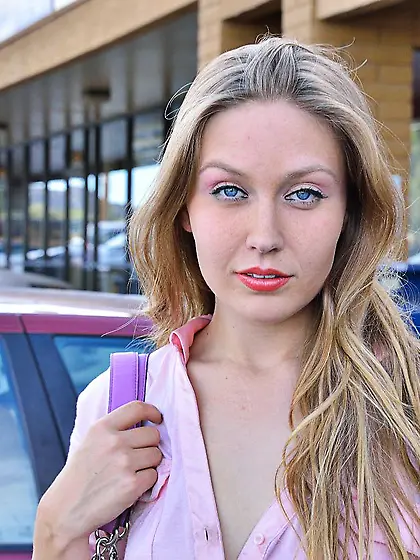 Graceful and cute teen blonde Brianna FTV flashes her titties an