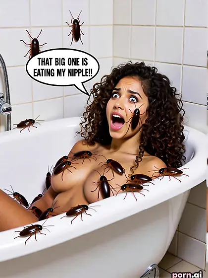 Alee gets taken in her tub.  BY ROACHES!!