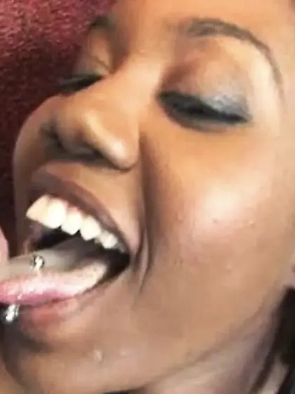 Ebony faces at the gloryhole