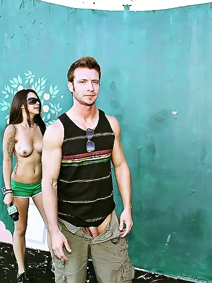 Teen bitch with a tattooed body gets dirty with her well hung bo