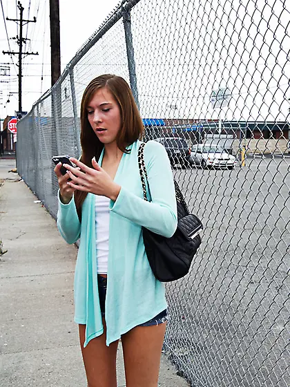 Picked street brunette teen