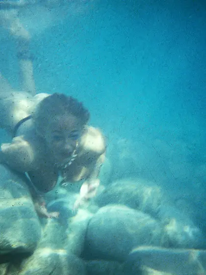 Sexy scuba diver rescued