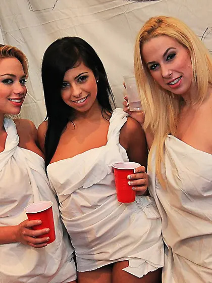 Teens Ava Jay,  Krystal Star and Victoria play with cock and figh