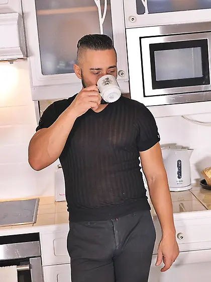 Submissive gal dominated and roughly analyzed in kitchen by boyf