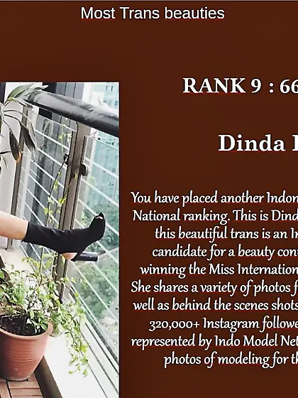 9th Miss National Category : Dinda SYARIF