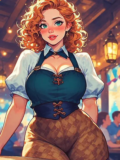 Plump Bavarian waiter at Oktoberfest