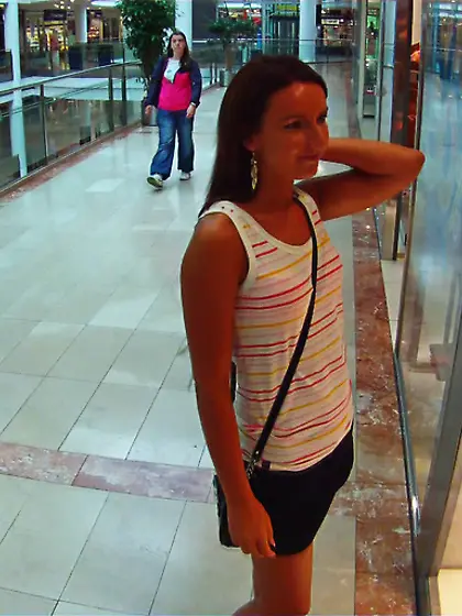 Skinny brunette small tits