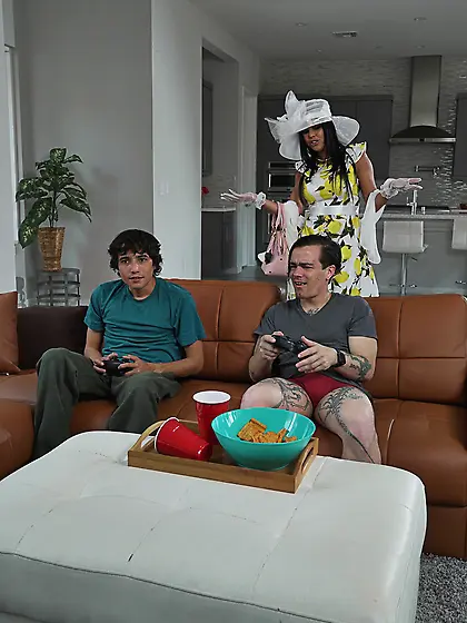 Sexy Latina MILF Kitty gets her ass fucked by a young stud Ricky