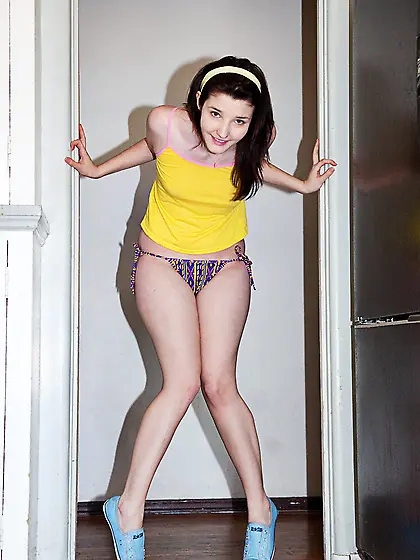 Charming brunette teen north