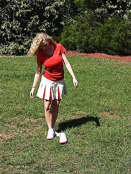 Madison Scott takes her mini skirt off and gets her hungry cunt