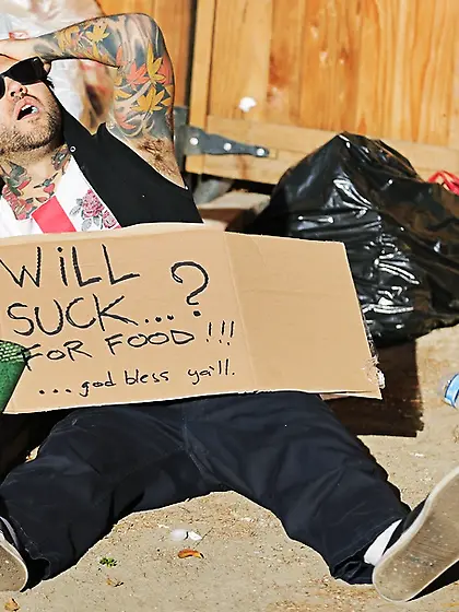 Cock hungry monster sucks