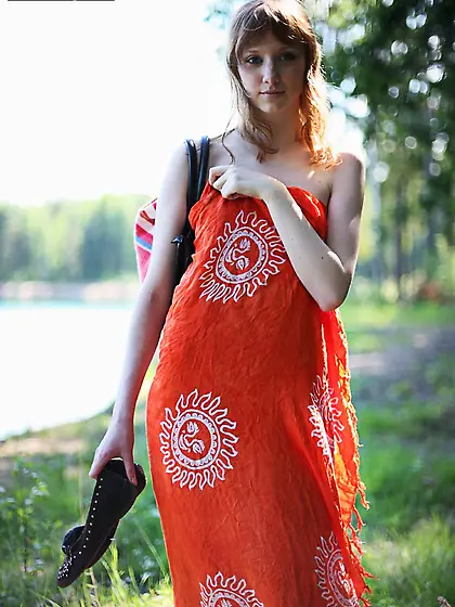 Redheaded girl with pale skin