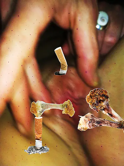 cigarette butts and chicken wings