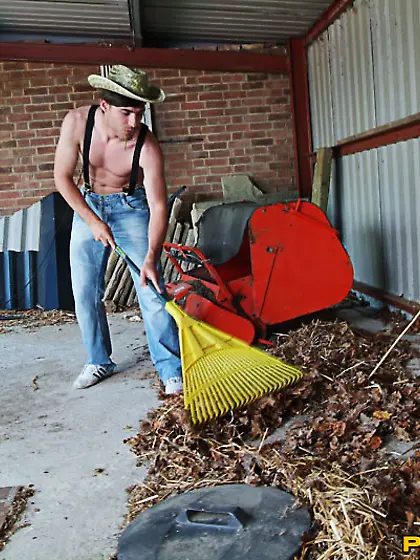 Farm boy cum stiff