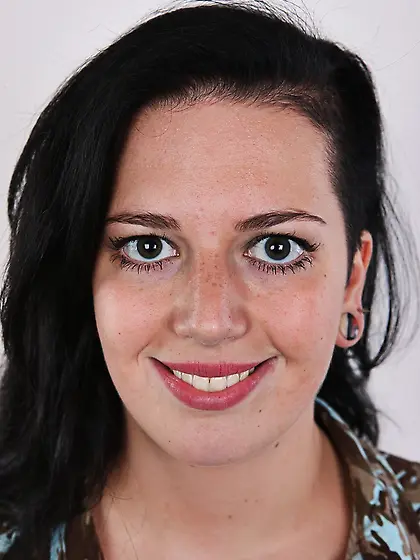 Black haired smiling beauty