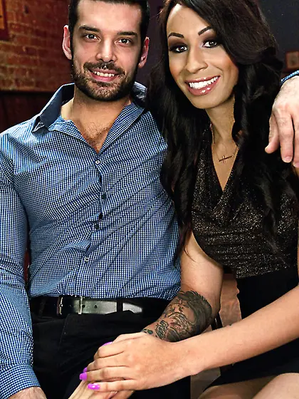 Tattooed curvy shemale bearded