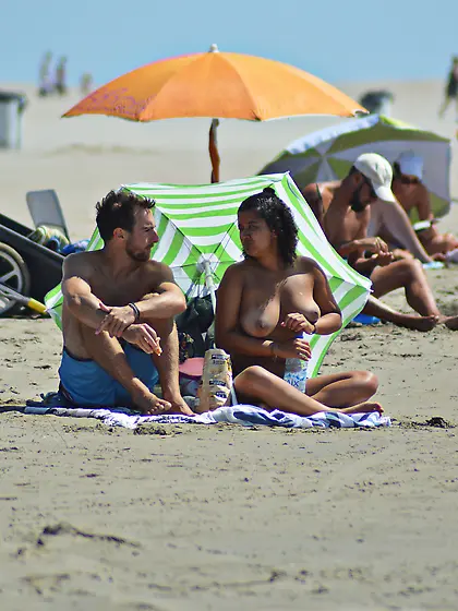South of France on topless beach...