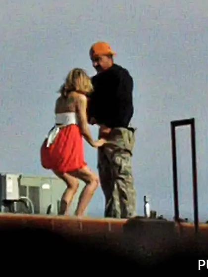 Rooftop blowjob from a real skank