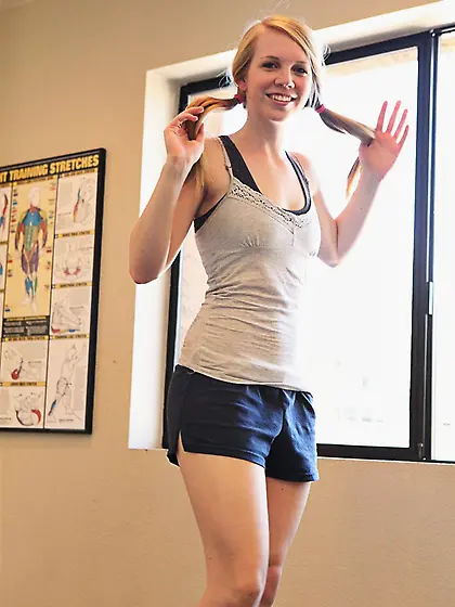 Taylor True gets so heated up as she works out that she has to s