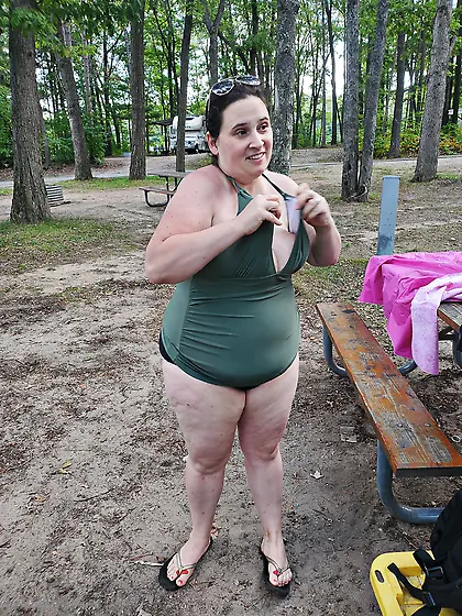Wife Camping Public Tit Flash