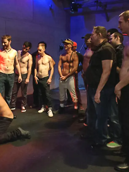 Guy cage ravaged horny