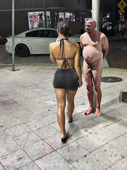 Tied nude humillant public cfnm