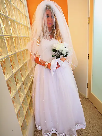 Stunning blonde white wedding