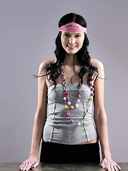 Brunette gadget Valentina Cross is smiling spreading and stimula