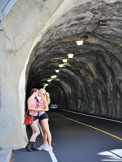 Enticing outdoor session from sassy Lena Nicole and Melody Jorda