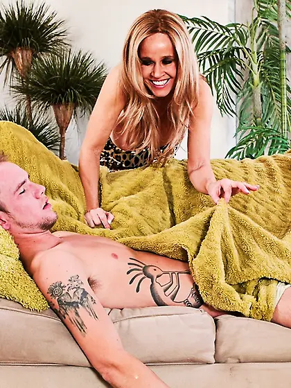 Busty milf black stockings