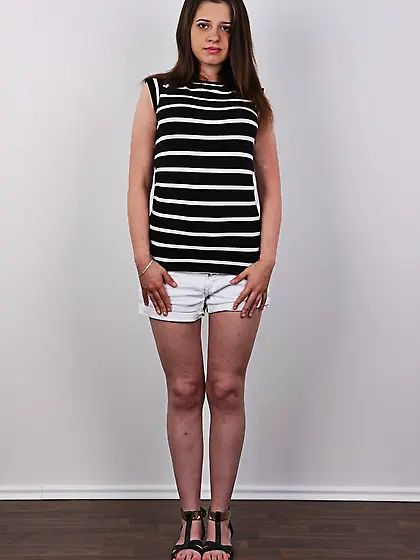 Innocent brunette shows lusty