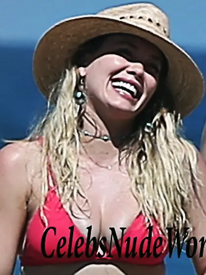 Hilary Duff Wearing A Red Bikini In Mexico