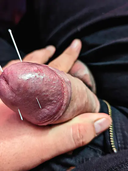 Cock Skewering Needle Play CBT
