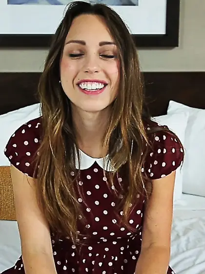 Flexible brunette teen pov