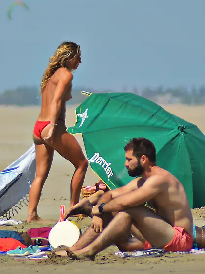 South of France on topless beach...