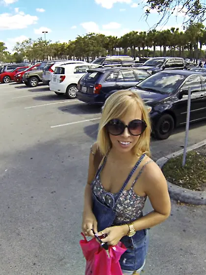 Smiling young blonde ass