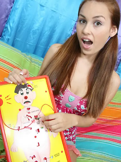 Purple panties pigtailed teen gets banged by a massive cock on c