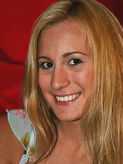 Big titted amateur babe Autumn Westin gets nude,  spreads her leg