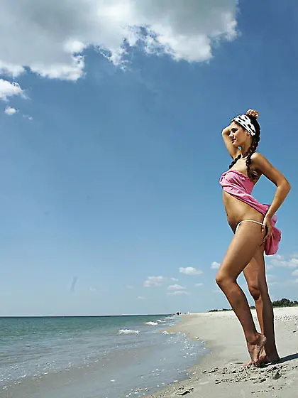 Ponytails brunette white panties