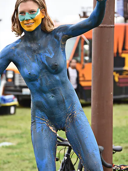 Festival nude cyclist