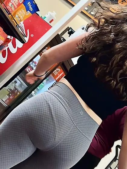 Candid PAWG shopping with mom insane ass and VPL
