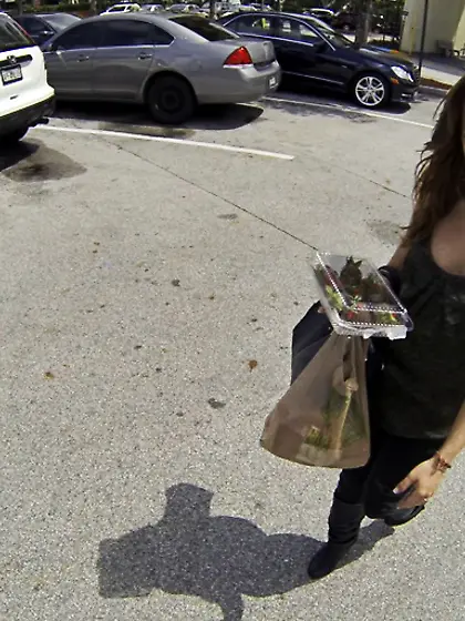 Picked babe undresses black