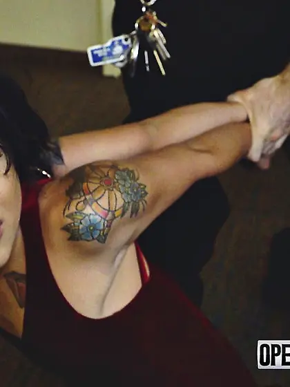 Tattooed slut facial