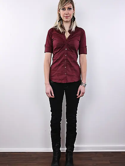 Plenty of teasing from a very pretty blonde named Silvia Dellai