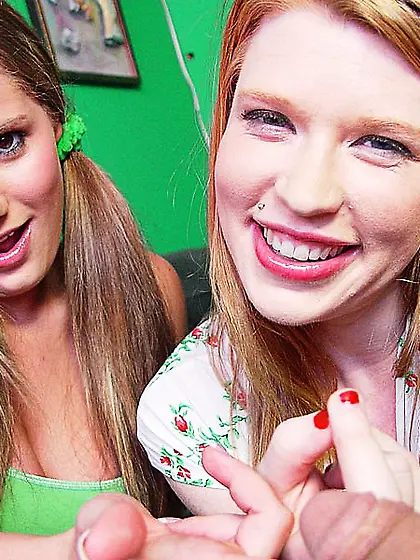 Blonde babes sharing hung