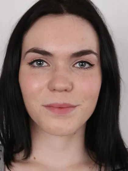 Girl submissively shows out her shaved vagina to everyone