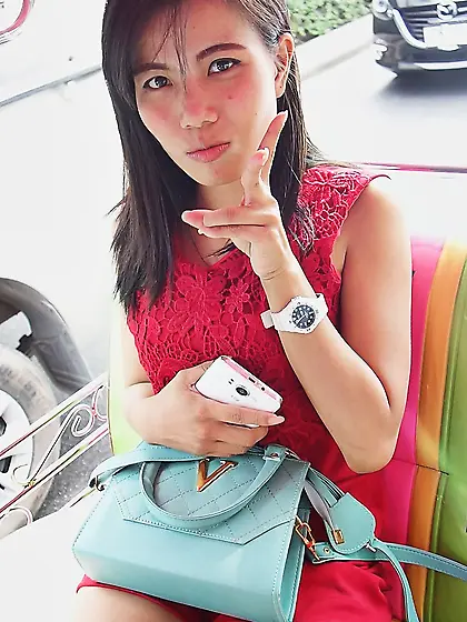 Classy Asian girl arrives in stud's hotel room and seductively p