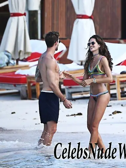 Izabel Goulart In A Thong Bikini On The Beach In St.  Barts
