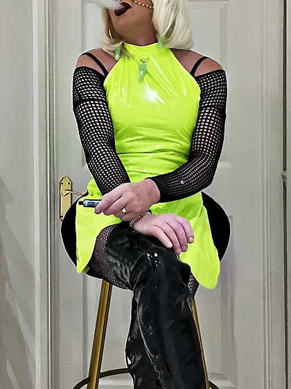 Green PVC Mini Dress